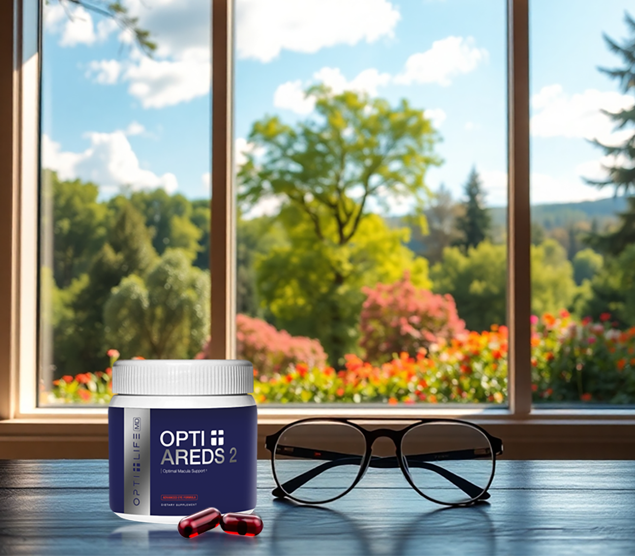 Our <strong>OPTI+AREDS 2™</strong> formula enhances vision clarity and sharpness by providing essential nutrients that support macular health, helping you see more clearly and maintain optimal visual performance.*.