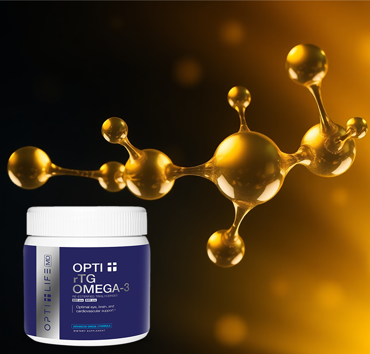 OPTI rTG Omega-3 is specially formulated with Re-esterified Triglycerides (rTG), delivering 900mg of EPA and 600mg of DHA per serving for maximum bioavailability and absorption. This advanced form of Omega-3 provides essential fatty acids that are vital for optimal brain health, helping to support neuron function, enhance memory retention, and improve focus. Unlike standard Omega-3 formulations, the rTG structure allows for superior absorption, ensuring your brain gets the nutrients it needs to perform at its best, while promoting long-term cognitive health and clarity.*